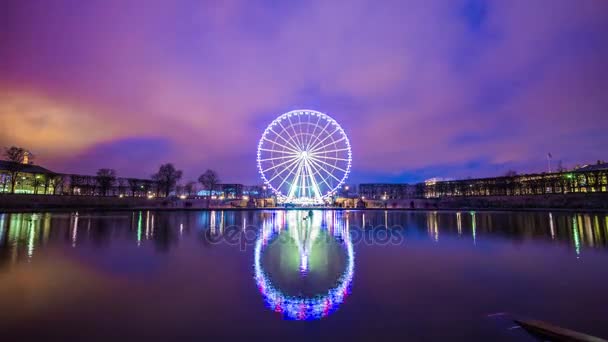 Ferris wheel on Concorde square — Stock Video