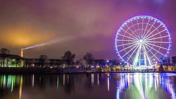 Ruota panoramica sulla piazza Concorde — Video Stock