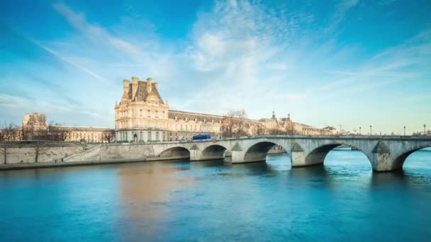 Seine floden i Paris — Stockvideo