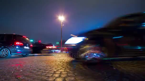 Pariser Nachtverkehr — Stockvideo