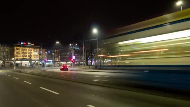 Życie nocne miasta Zurych — Wideo stockowe