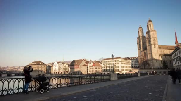 Ruch uliczny w Zurychu — Wideo stockowe