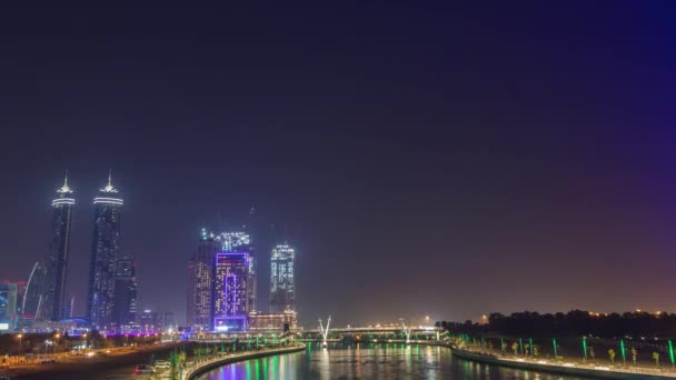 Dubai marina edificios panorama — Vídeos de Stock