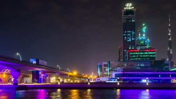 Dubai marina edifícios panorama — Vídeo de Stock