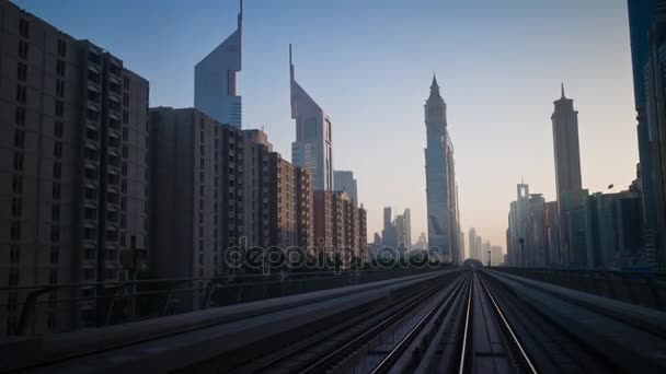 Dubai metro hög tågresa — Stockvideo