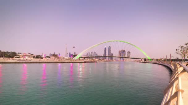 Dubai kanaal lopen panorama — Stockvideo