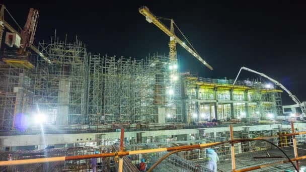 Dubai marina construção panorama — Vídeo de Stock