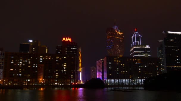 Macao taipa isla noche panorama — Vídeo de stock