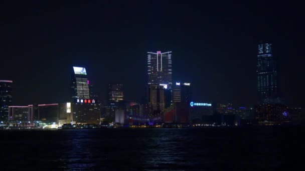 Notte Hong Kong panorama — Video Stock