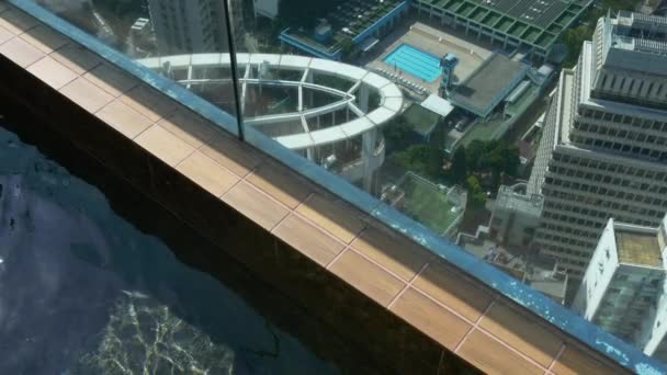 Hong kong rooftop swimming pool — Stock Video