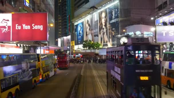 Nachtverkehr in Hongkong — Stockvideo