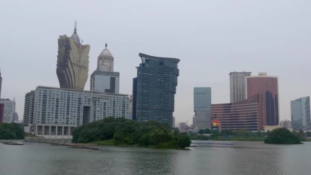 Panorama du paysage urbain de l'île de Macao taipa — Video