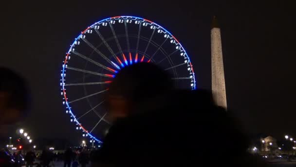 Roda gigante na praça Concorde — Vídeo de Stock