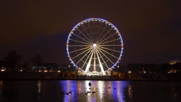Pariserhjul på Concorde square — Stockvideo