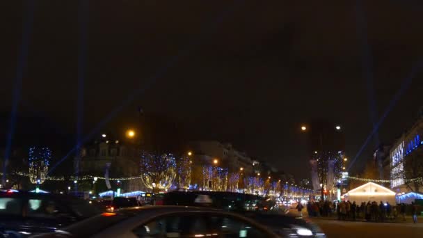 París tráfico nocturno — Vídeos de Stock