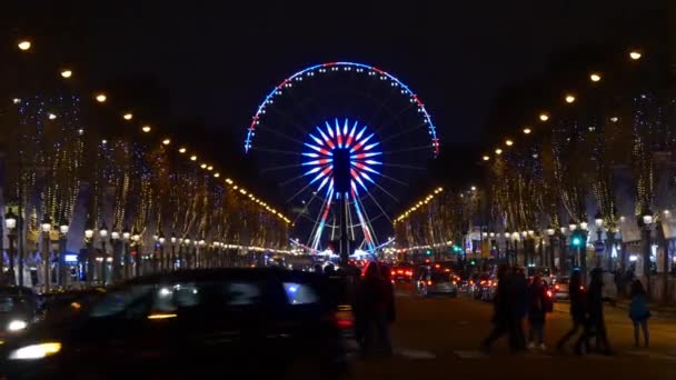 Колесо обозрения на площади Конкорда — стоковое видео