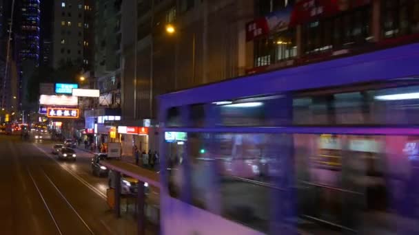 Nachtverkehr in Hongkong — Stockvideo