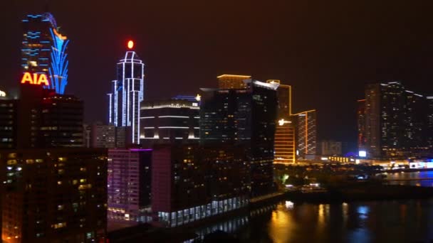 Макао районі taipa острів night panorama — стокове відео