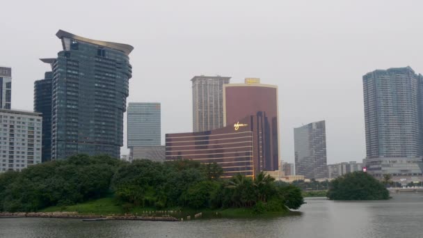 Panorama du paysage urbain de l'île de Macao taipa — Video