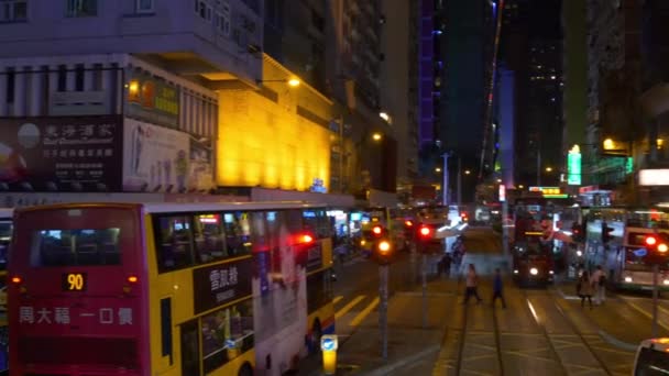 香港での夜の交通 — ストック動画
