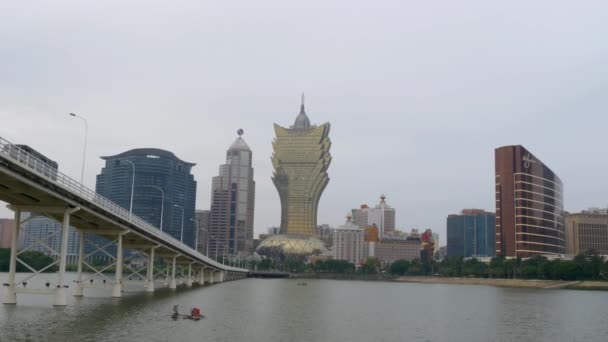 Panorama du paysage urbain de l'île de Macao taipa — Video