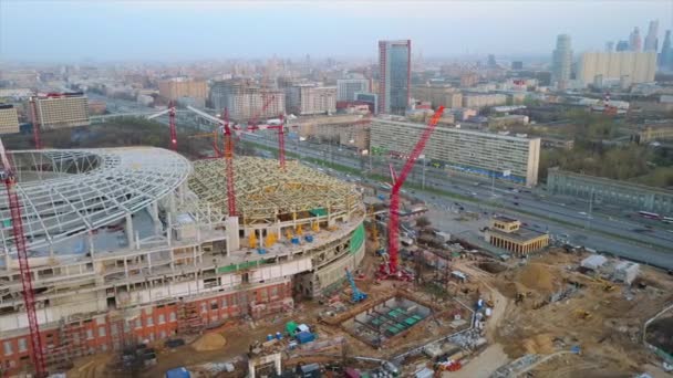 Budownictwa stadionu słynnego Dynama Moskwa — Wideo stockowe