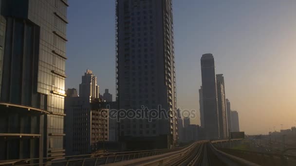 Dubai metro hög tågresa — Stockvideo