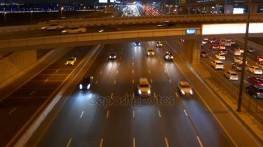 Dubai gece trafik Panoraması  