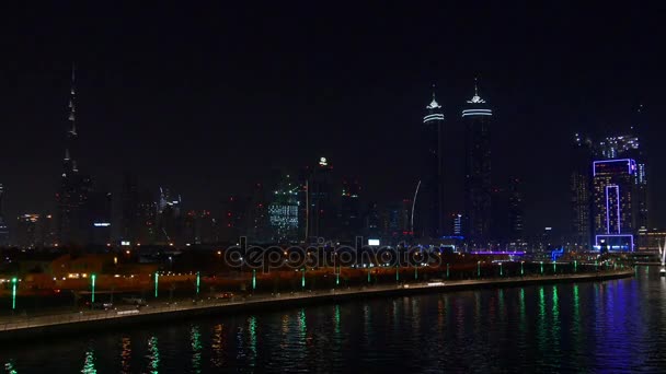 Dubai marina budynków panorama — Wideo stockowe