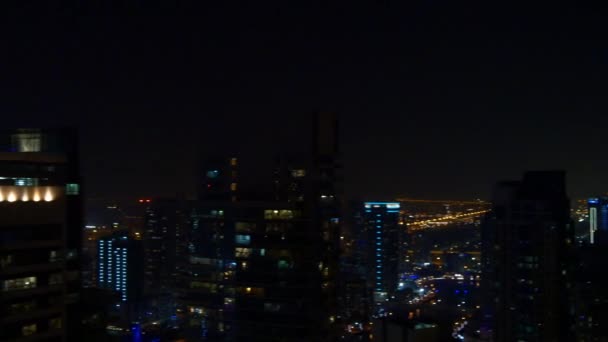 Dubai marina edificios panorama — Vídeo de stock