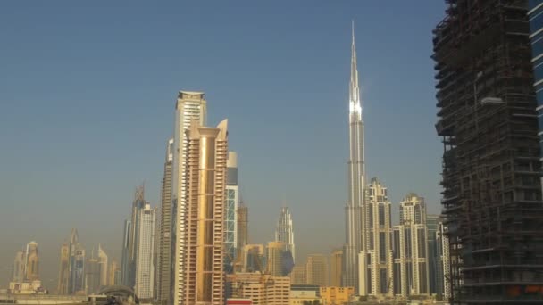 Dubai marina byggnader panorama — Stockvideo