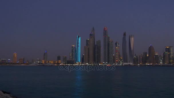 Dubai marina edificios panorama — Vídeos de Stock