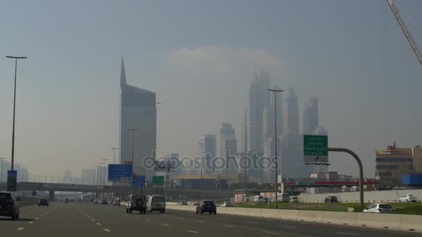 迪拜的交通现场全景 — 图库视频影像