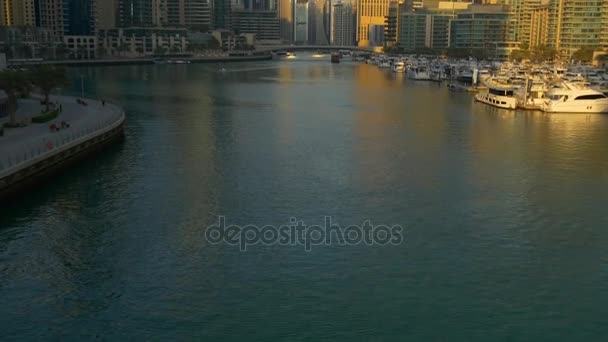 Панорама причала для яхт Дубая — стоковое видео