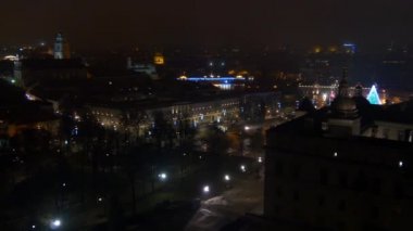 Cityscape kenti ışıklı Vilnius