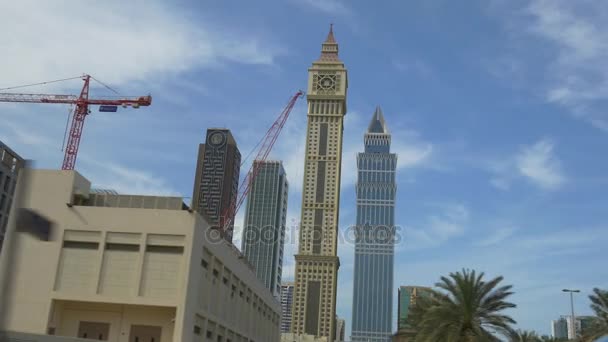 Vista del paisaje urbano de la ciudad de Dubai — Vídeo de stock