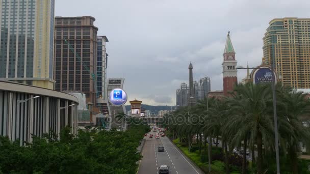 Stadsgezicht uitzicht over Macau stad — Stockvideo