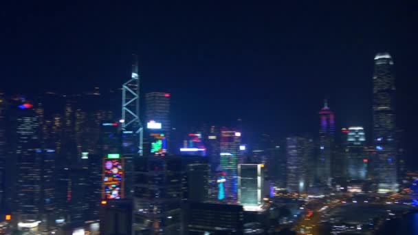 在晚上的香港全景 — 图库视频影像