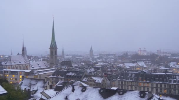 Zurich stadsbilden panorama — Stockvideo