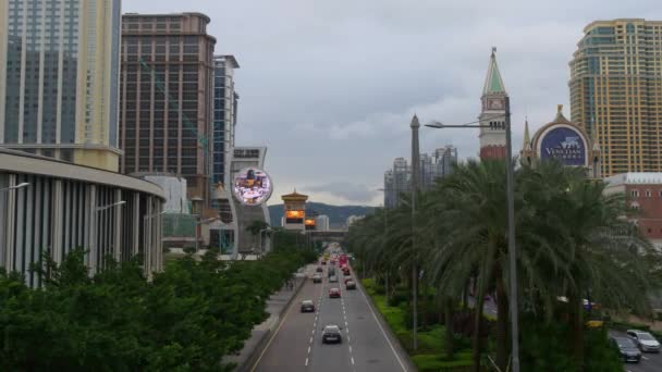 Stadsgezicht uitzicht over Macau stad — Stockvideo