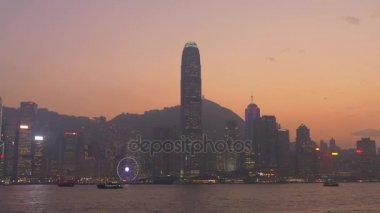 Hong Kong akşam Panoraması  