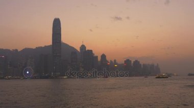 Hong Kong akşam Panoraması  