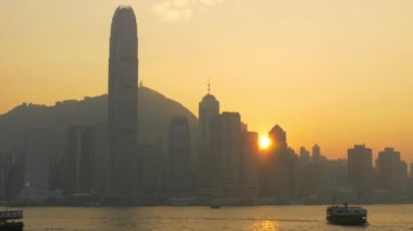 Hong Kong akşam Panoraması  