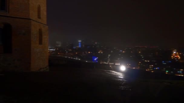 Miasta Wilna, oświetlony w nocy — Wideo stockowe