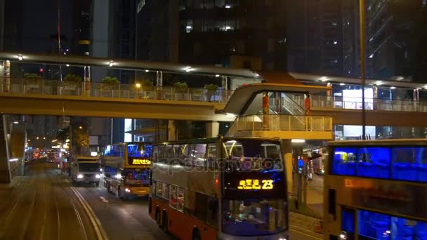 Hong Kong city illuminated at night — Stock Video