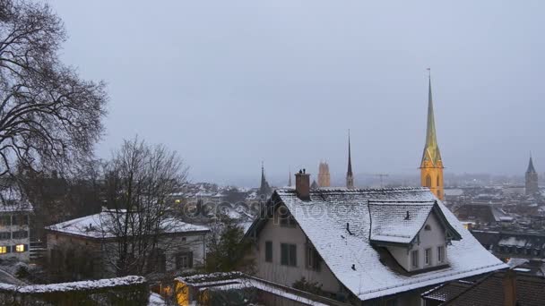 Zürih cityscape panorama — Stok video