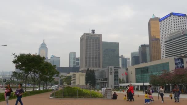 Міський пейзаж вид Гонконг місто — стокове відео