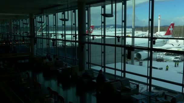 Zürih Havaalanı. İsviçre — Stok video