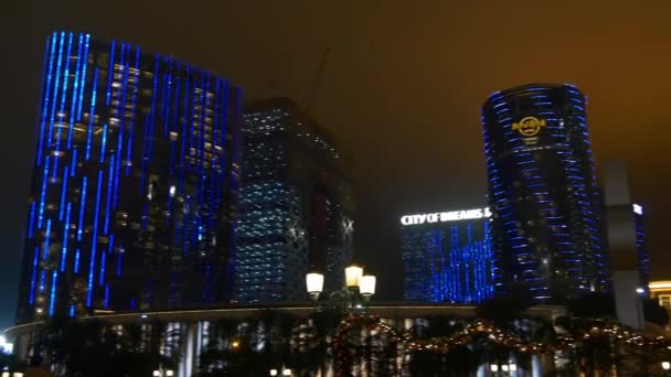 Centrum Makau oświetlony w nocy — Wideo stockowe