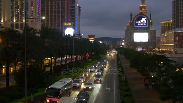 Macao Taipa Island Leben auf der Straße — Stockvideo